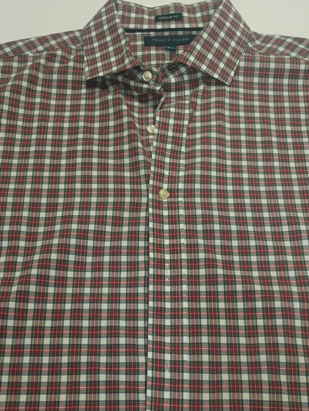 Tommy Hilfiger Plaid Button-Down Shirt Long Sleeves Preppy 32-33
